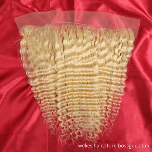 Wholesale 613 Blonde Hair Weave Bundles Virgin Brazilian Human Hair 613 Bundles With HD lace Frontal Closure